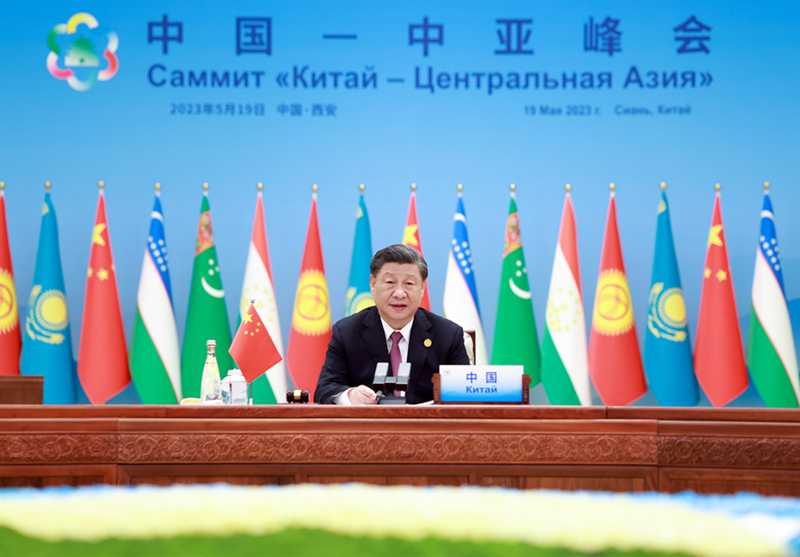 2023年5月19日，习近平在陕西省西安市主持首届中国－中亚峰会并发表主旨讲话。